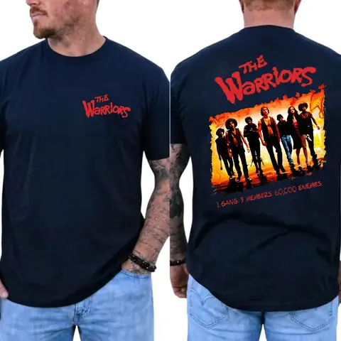 The W4rr10rs 1979 NYC Street Gang Two‑Sided Cult Movie Graphic Short Sleeve Shirt Unisex Retro Casual Streetwear Top For Men Women Daily Outfit Halloween Christmas Holiday Party Attire Ideal Birthday Holiday Present For Classic Cult Movie Fans All Season