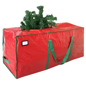 7.5-foot Christmas Tree Storage Bag - Durable, extra-large faux Christmas tree storage bag with reinforced handles, double zippers, and a wide opening - Green