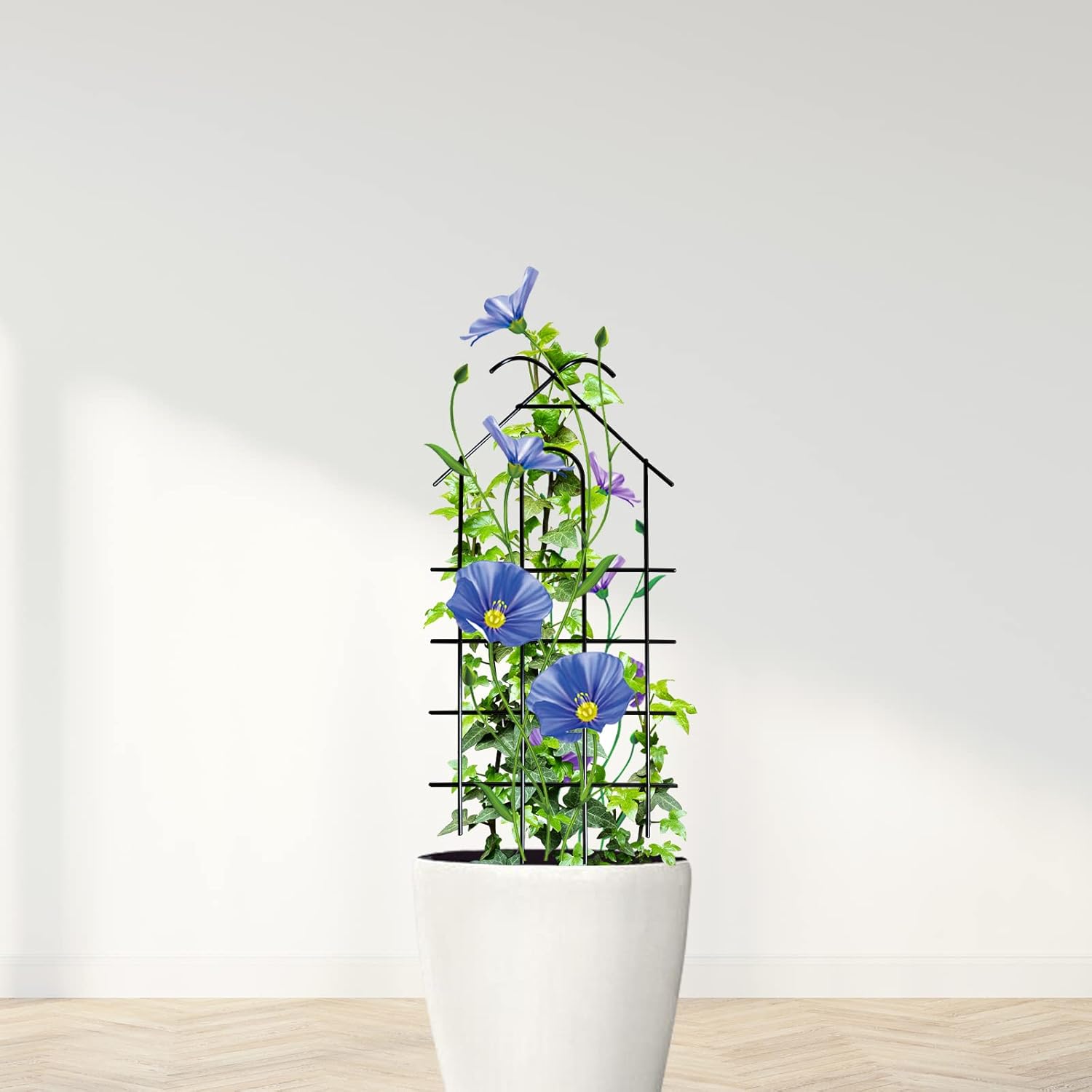 ARIFARO 40" Metal Garden Trellis for Climbing Plants, 4 Pack Large Plant Trellis for Potted Plants, Indoor Outdoor Black Garden Trellis for Vines, Cucumbers, Flowers, 16.5" Wide