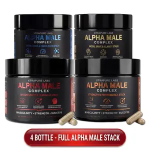 Alpha Male Complex 4-Stack Ultimate Bundle | Testosterone & Lean Mass + Strength & Performance + Mood, Drive & Clarity + Nitric Oxide & Circulation | Complete Daily Men’s Performance System