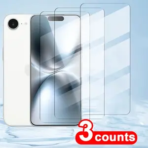 Three-Pack HD Clear Tempered Glass Film Compatible with iPhone 17e & 16e Screen Protector, Durable Scratch-Resistant Guard