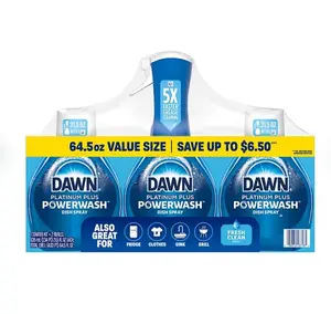 Dawn Platinum Plus Powerwash Dish Spray Bottle Set, Fresh Scent, 1 Spray Bottle + 2 Refills, 64.5 fl. oz.