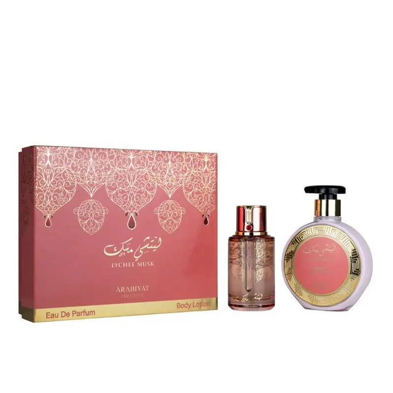 Arabiyat Lychee Musk Unisex EDP and Body Lotion Gift Set, Fruity Floral Fragrance with Vanilla, 100ml Multi-pack, Cedar, 36 Months