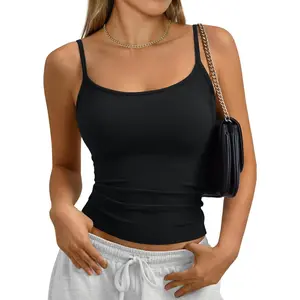 Women's Soft Stretchy Tank Tops Adjustable Strap Cami Non See-Through Slim Fit Summer Going Out Camisole shirts women