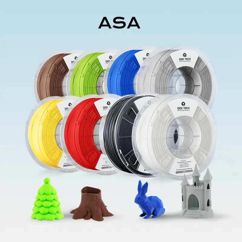 QIDI ASA 3D Printer Filament for 3D Printing, 1.75mm, 1kg (2.2lbs) Spool, High UV Resistance, Less Odor, Smooth Prints, Ideal for Outdoor Functional Parts, Compatible with Most FDM Printers