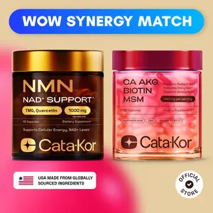 LIVE VERSION Longevity & Beauty Bundle - Cata-Kor Longevity NMN & Beauty Mix (CA AKG, Hyaluronic Acid & Biotin) Supplement Optimum