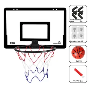 Mini Basketball Hoop Set, Hanging Portable Basketball Hoop with 1 Ball, Sticky Hook & Pump, Indoor No Drilling Required, Stress Relief Game, Perfect Gift for Kids Adults