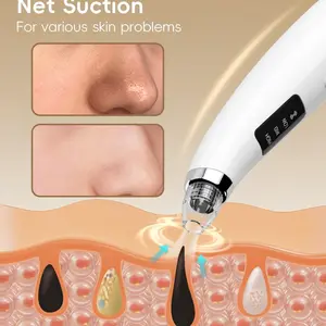 Pore Vacuum Blackhead Remover, Facial Pore Cleaner, Blackhead Tools, 5 Probes, USB Rechargeable Blackhead Vacuum Kit, Lithium Battery, New Condition