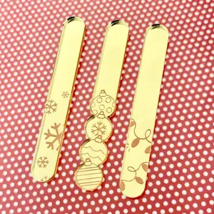 Christmas Novelty Acrylic Cakesicle Popsicle Sticks in Mini and Standard Sizes (SET of 3)