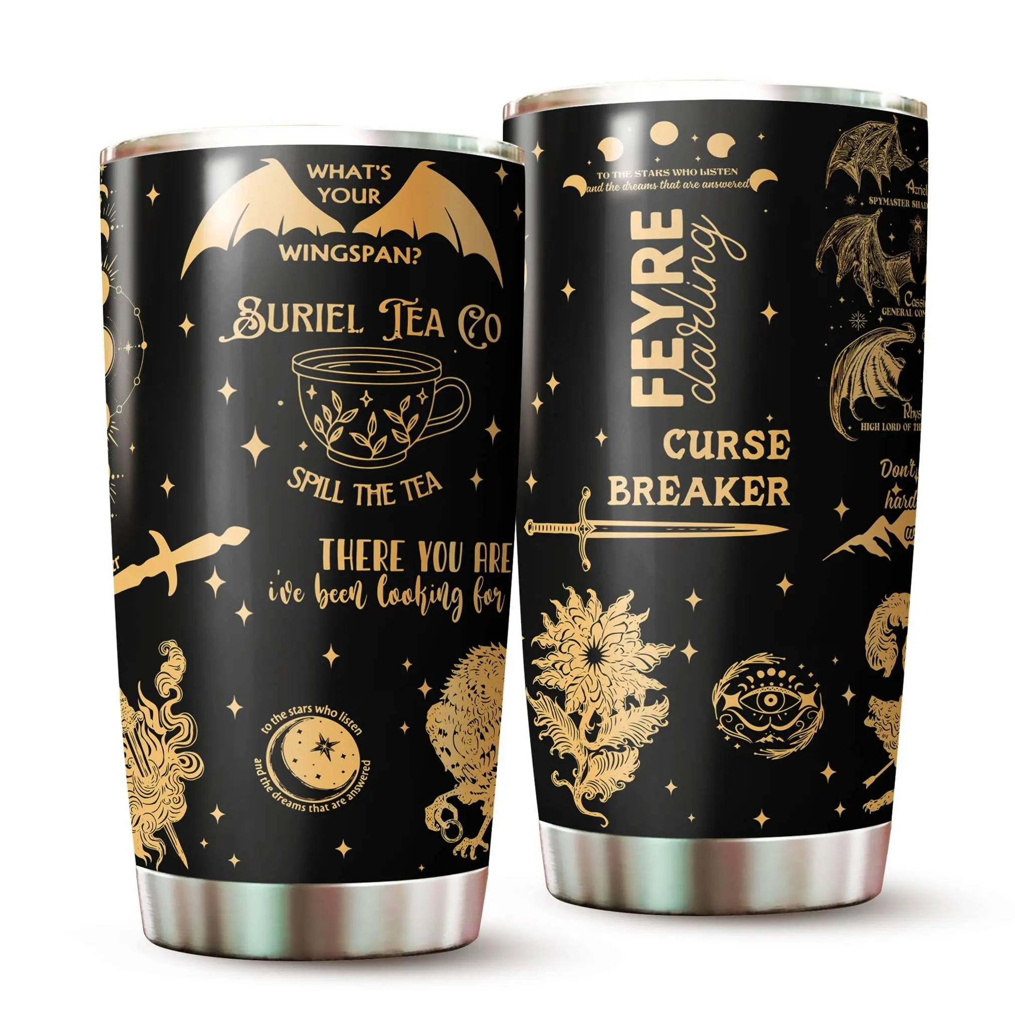 Night Court Tumbler – City of Starlight Fantasy 20oz Coffee Cup for Book Lovers & Romantasy Readers
