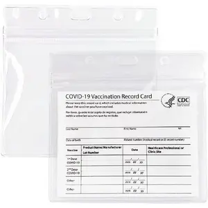 4" x 3" Clear Plastic Vaccination Card Holder, Transparent Resealable Plastic Sleeve for CDC Cards, IDs, Slips, and Badges (5 Pieces)