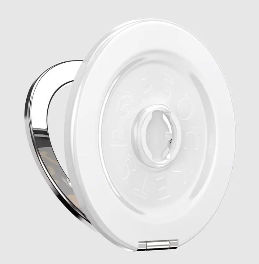 PopSockets Glossy White MagSafe Kick-Out Base Phone Mount - Magsafe Compatible Mobile Smartphone Stand, Hands-Free Holder, Universal Accessory Kit