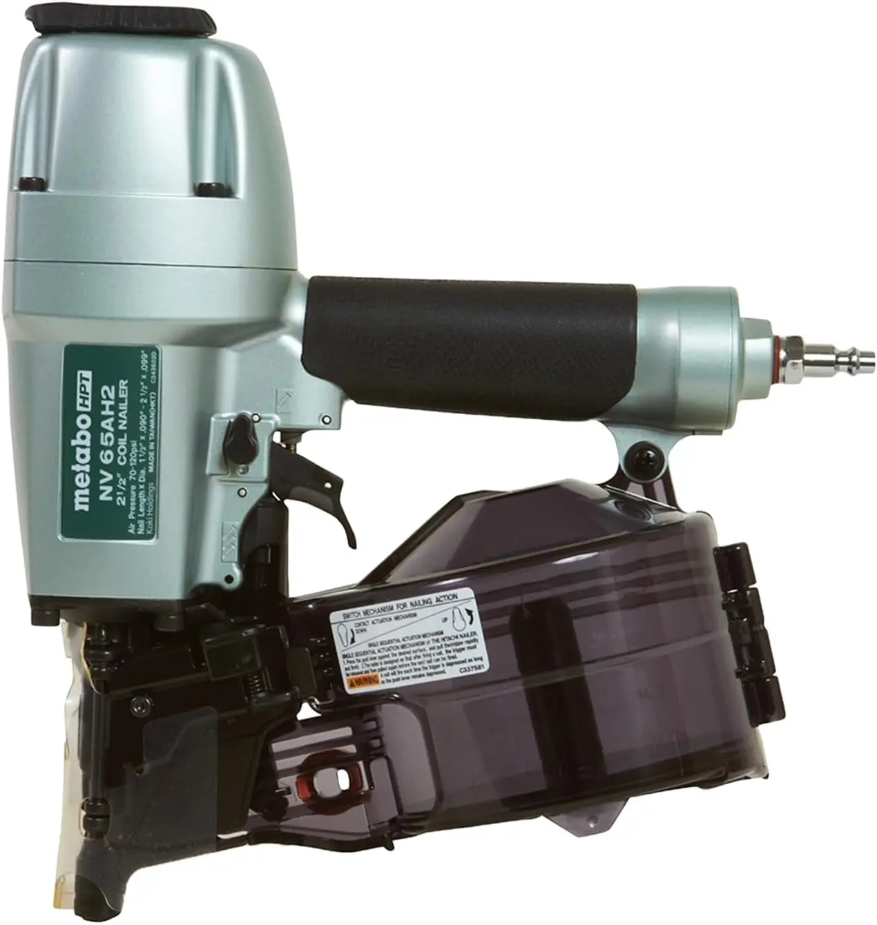 Coil Siding Nailer, Pro-preferred Pneumatic Power Nailers in Siding Tools, For Sheathing, Decking & Fencing, 15° Plastic Collated Nails and 16° Wire Coil Nails, NV65AH2