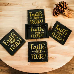 Faith over Fear Drink Coaster Set