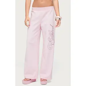 Edikted Women's Studio Rhinestone Logo Sweatpants