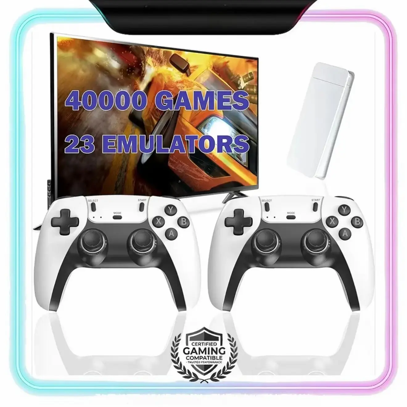 NEW Upgraded Retro Game Stick with 40000+ Games [NO PS2] HDMI Output Plug and Play  Wireless Controller for TV Monitor Video Gamepad Console  Made For Gaming