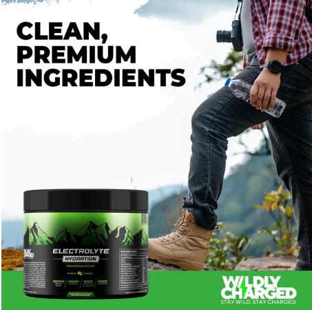 Wildly Charged Premium Electrolyte Hydration Powder | Endurance 4 Refreshing Flavors | Fitness Electrolyte Drink Mix | 80-90 Servings | Natural Ingredients