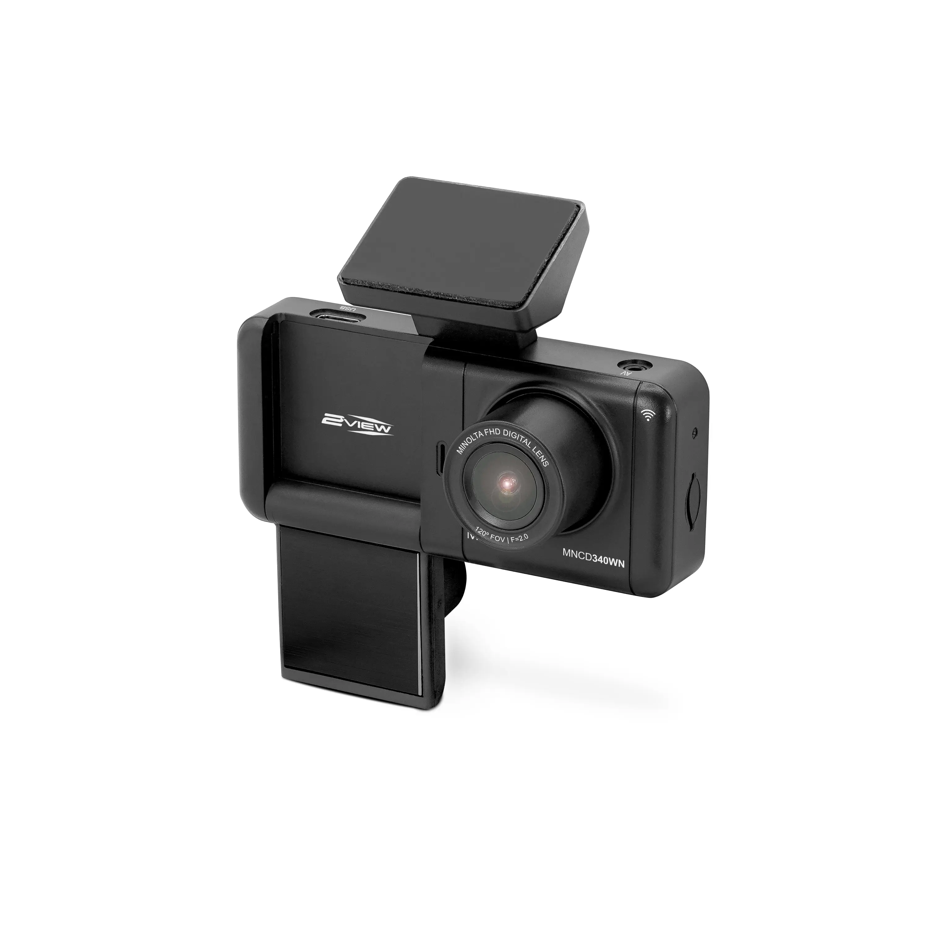 2VIEW MNCD340WN 2-Channel 1080P Dash Camera w/3.2" LCD & WiFi