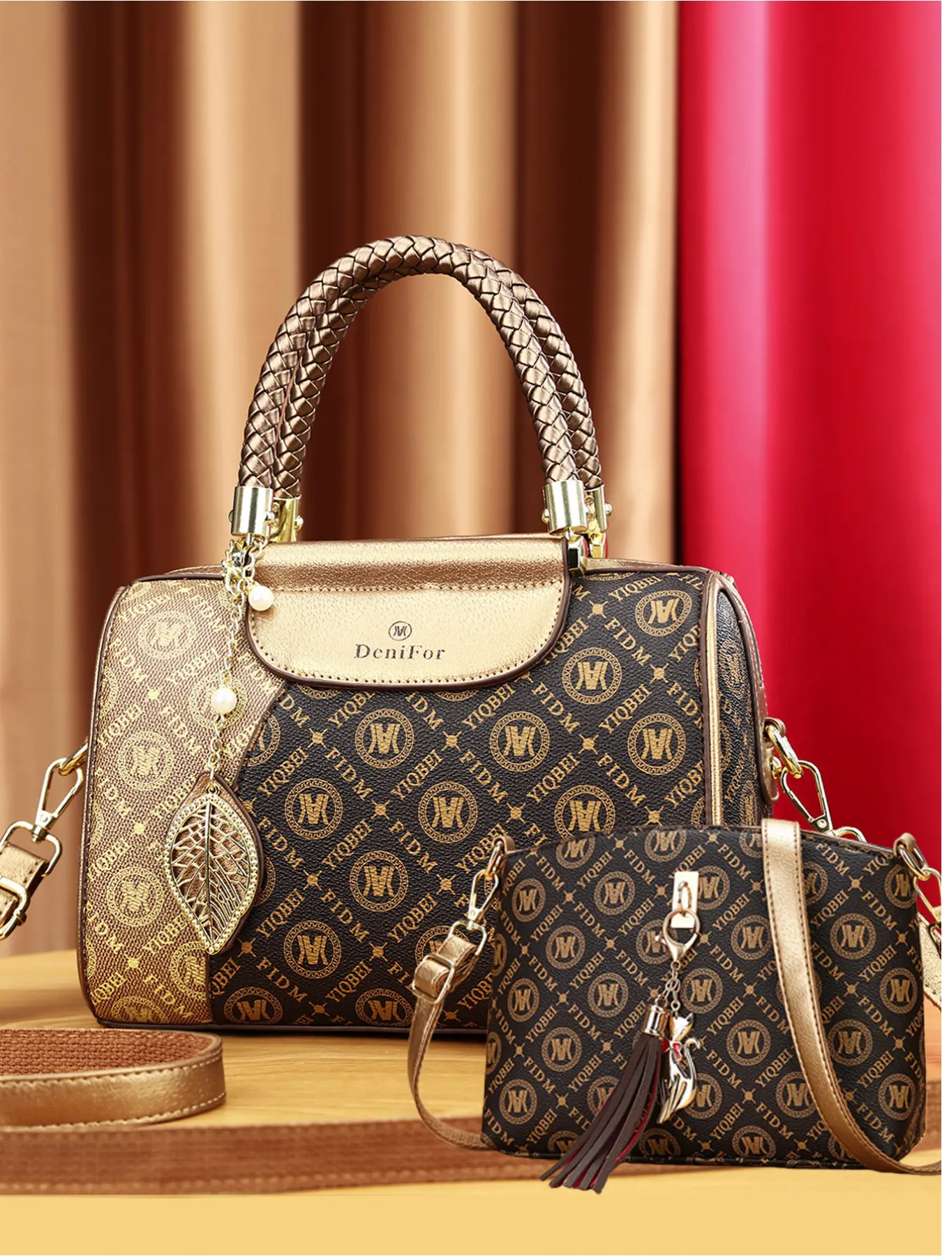 Large capacity fashion pillow bag, high-end retro printed ladies handbag, temperament trend handbag, Stylish handbag, Handbag Combo
