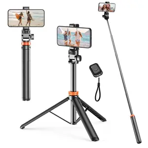 61" Phone Tripod Selfie Stick Tripod with Remote, Enhanced Stability for Travel, Compatible with iPhone 15/14/13 & Android Devices