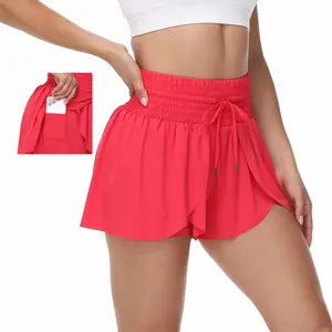 Flowy Athletic Gym Yoga Workout Running High Waisted Shorts for Women Active Wear Spandex with Pockets Drawstring Biker Bike 2 in 1 Tennis Golf Skirt Cheer Dance Lounge Skort Cute Comfy Teen Girls Trendy Clothes Casual Summer Swim Beach Outfits