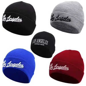 NEW Knitted hat for men Los Angelless letter embroidery Outdoor sports fashion Windproof ski hat for women