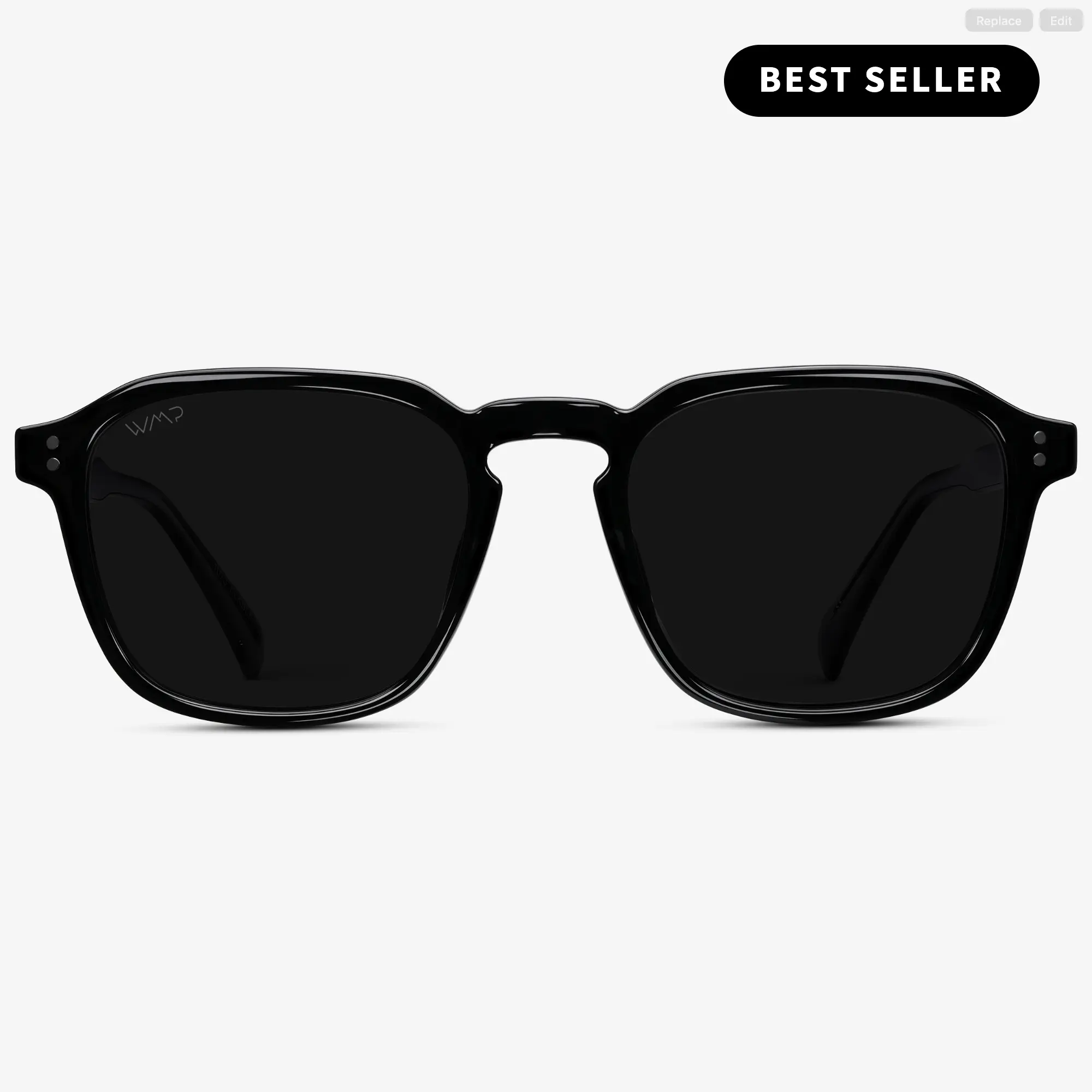 WMP Eyewear Francis Polarized Square Sunglasses for Men, Lightweight Geometric Frame with 100% UVA/UVB Protection