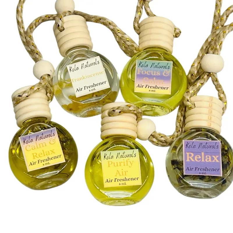 Hanging Car Air Freshener with Natural Essential Oils for Car Vent Decoration