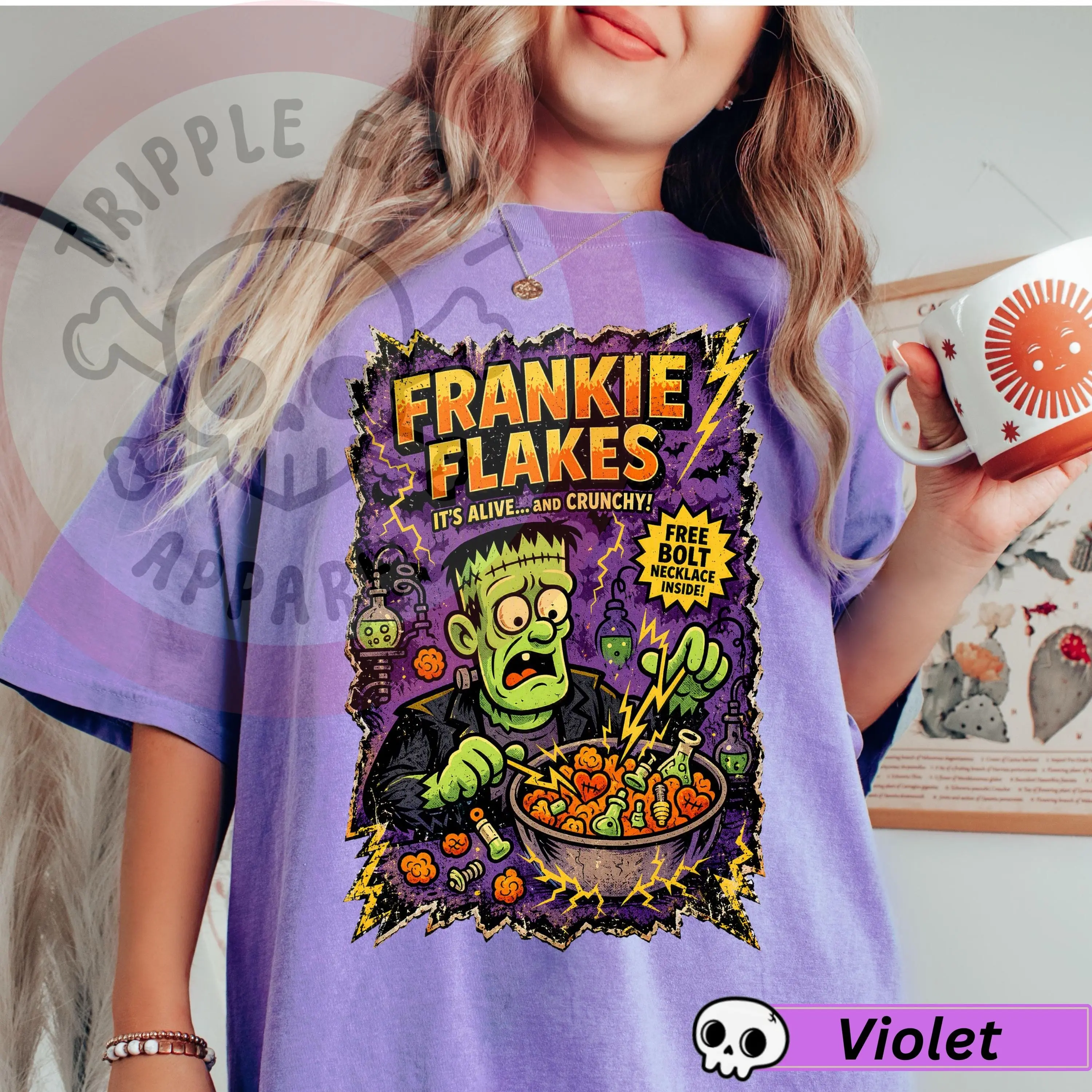 Comfort Colors Halloween Monster Cereal T-Shirt, Halloween Horror Cereal Shirt, Vintage Halloween Monster, Retro Halloween Breakfast Tee, Spooky Season Tee