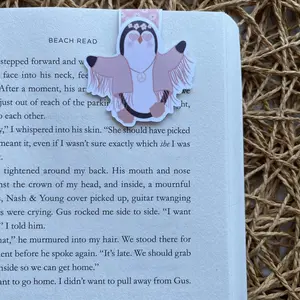 Hippie penguin magnetic bookmark