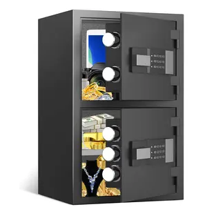 4.5 Cu Ft Home Safe Box, Fireproof & Waterproof with Digital Keypad, Mute Function, LED Light & Dual Alarm Small Safe Lock Box for Home Office