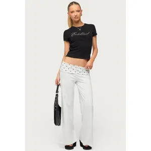 Petite Reeva Polka Dot Foldover Pants
