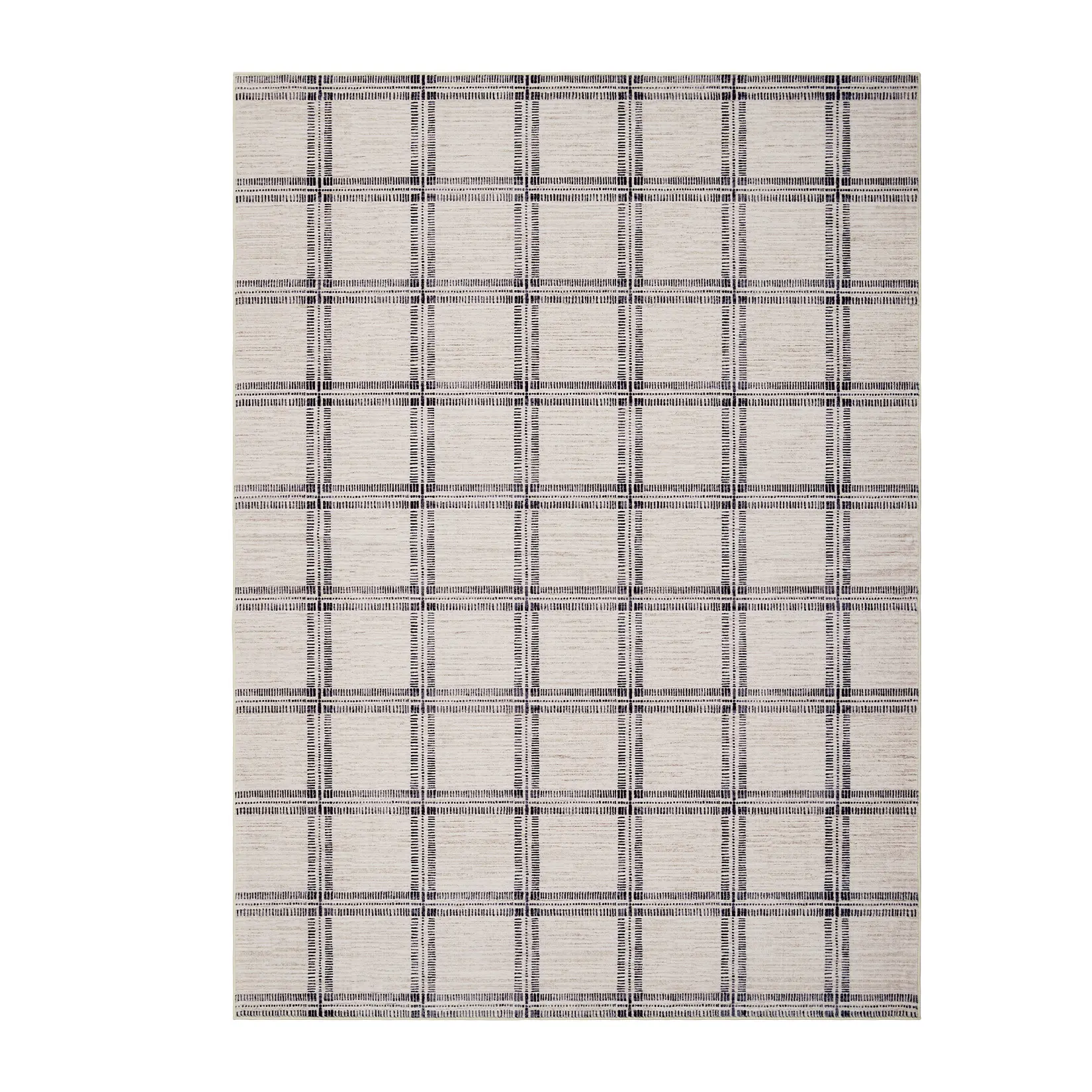 Pearl Velvet Cotton Washable Foldable Low Pile Rug - Geometric Square Pattern, Home Decor Cozy Indoor Decorative Rug for Living Room, Bedroom, Home Decor Rug