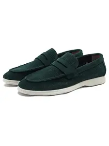 Men Loafers Slip On Shoes Anti Suede Solid Color Flat Bottom Comfortable Breathable Daily Business Commuting Formal Men Shoes Footwear