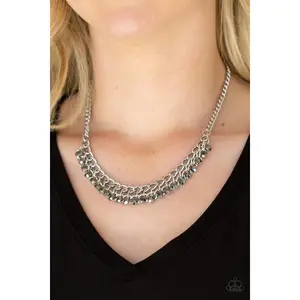 Glow and Grind - Silver Necklace - Paparazzi