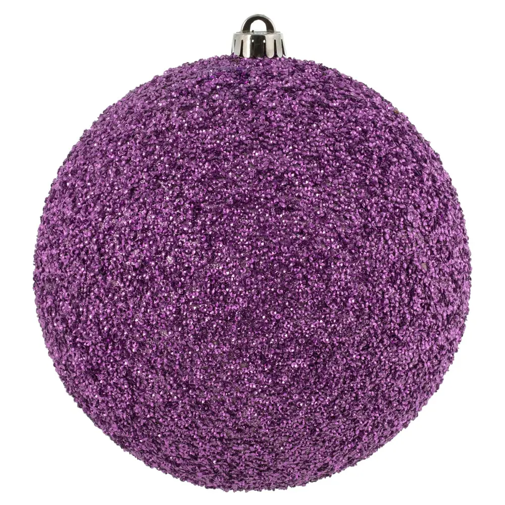 212 MAIN Orchid 8 in. Beaded Colored Balls Hanging Ornaments with Drilled and Wired Cap, 2 Per Bag, Christmas Tree Festive Home Decorations, Beads
