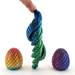 Deformable 3D Printed Slime Ball Creative Stress Relief Toy, New Dragon Egg Transforming Model Decoration, Versatile Shape Change Decor, Stress Relief Sculptures