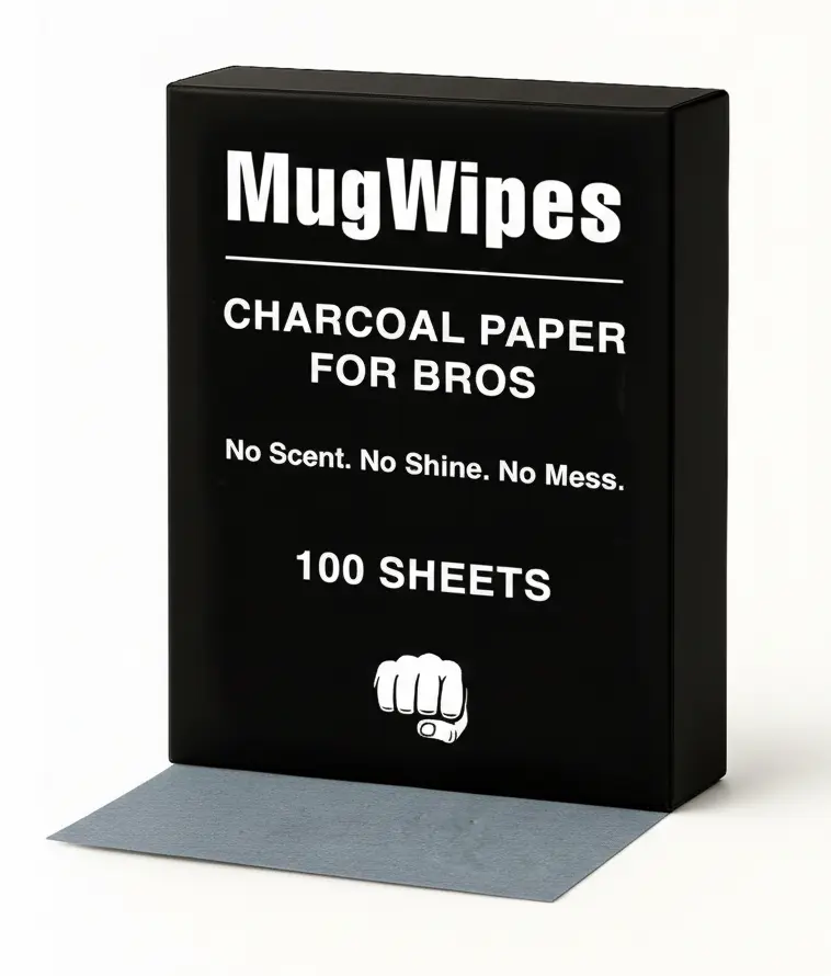 MugWipes Charcoal Face Wipes | Oil Control | 2-3 Month Supply | Pocket-sized | Matte in 3 seconds Gentle No Mess