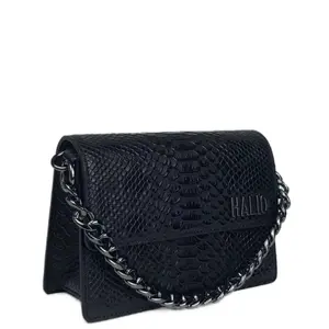 Haliq Black Removable Straps with Chain Detail and Textured Design