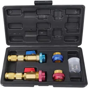 AC R134A R1234YF Valve Core Tool, Valve Core Quick Remover Installer Set For AC, Copper Aluminum Alloy High Low Pressure Repair Tool