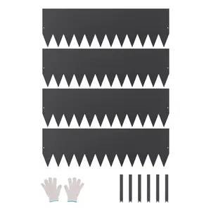 VEVOR Steel Landscape Edging, 4 Packs 40 x 12 in Rust-Resistant Metal Landscape Edging, Bendable Garden Edging Border, Heavy Duty Lawn Edging, Easy-to-Install, Flower Bed Yard Pathway Divider Black