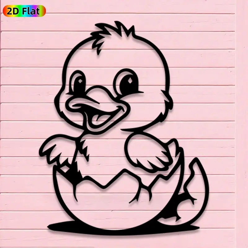 1pc Cute Duckling Metal Wall Art, Cute Duckling Statue Mural, Iron Craft, Perfect for Living Room, Garden, Zoo Corner Decor, Highquality Engraving, Artistic Metalwork, Easter Decor, Ideal Gift for Nature Lovers