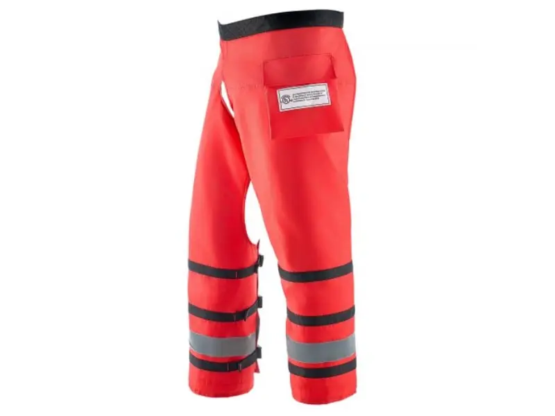 Vevor BGSLJHT420DNA7EW6V0 39.7 in. Full-Length Polyester Apron-Style Forestry Safety Class D Chainsaw Chaps, Reflective Red, Large with Belt for Prolonged Wear
