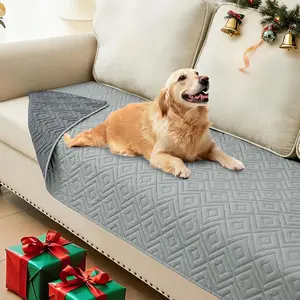 Waterproof Dog Blanket, Soft Pet Bed Blankets, Waterproof Sofa Couch Cover for Dogs Washable, Reversible Pet Couch Covers for Sofa Furniture (30x70 Inch, Grey/Dark Grey)