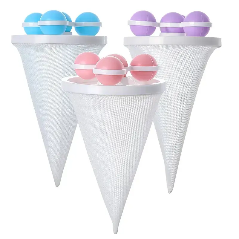 3-Color Mixed Mesh Washer Filter Bags, Reusable Floating Hair Catcher Accessories for Clothes, Practical Laundry Lint Collector for Hair & Debris Removal During Washing