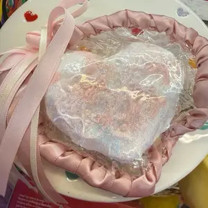 Heart pillow hand made, hand decorated Taba Squishy stress relief toy