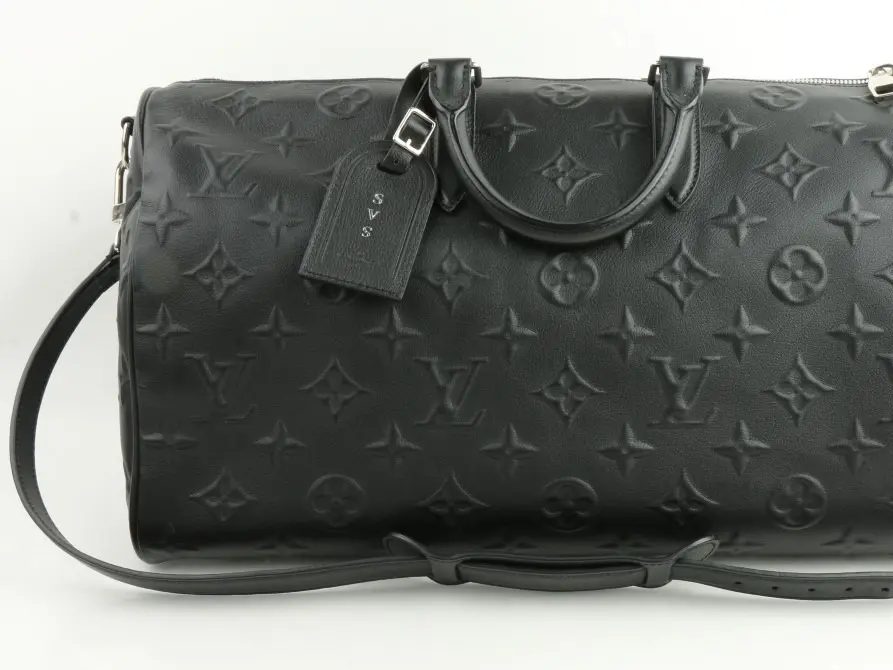 Pre-owned Louis Vuitton leather Travel Bags x EDUN Monogram Revelation Keepall 45 Bandouliere