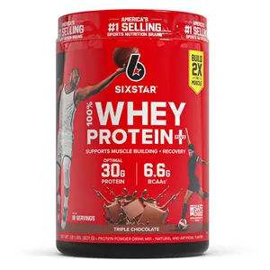 Six Star 100% Whey Protein Plus Powder 30g Protein 6.6g BCAAs Muscle Recovery Triple Chocolate 1.81lb