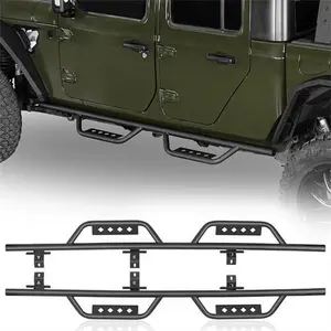 Hooke Road Side Steps Bars Solid Steel for 2020-2025 Jeep Gladiator JT Automotive Accessories