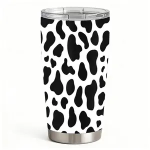 20oz Cow Print Stainless Steel Tumbler， Tumbler with Lid Double Wall Vacuum Insulated Travel Mug